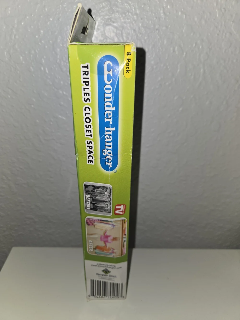 Wonder Hanger 8-Pack Space-Saving Closet Hangers - White